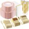 700PCS Pink and Gold Plastic Dinnerware Set – Disposable Plates, Silverware, Cups & Napkins for Wedding, Party & Events
